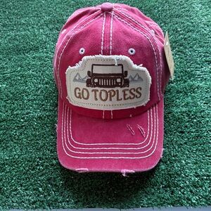 Jeep Red Distressed Hat- Go Topless ✌️